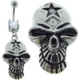 Piercing nombril gothique 09 - Crane avec étoile