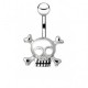 Piercing nombril gothique 11 - Petit crane
