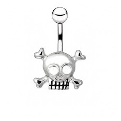 Piercing nombril gothique 11 - Petit crane
