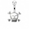 Piercing nombril gothique 11 - Petit crane