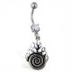 Piercing nombril tribal 12 - Spirale avec flammes