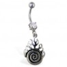 Piercing nombril tribal 12 - Spirale avec flammes