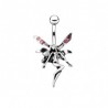 Piercing nombril fée 01 - Debout avec strass roses