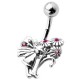 Piercing nombril fée 04 - Fleurs strass rouges