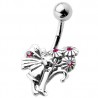 Piercing nombril fée 04 - Fleurs strass rouges