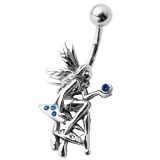 Piercing nombril fée 05 - Assise sur des champignons