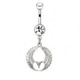 Piercing nombril ange 02 - Deux ailes en cercle