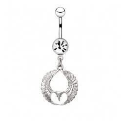 Piercing nombril ange 02 - Deux ailes en cercle