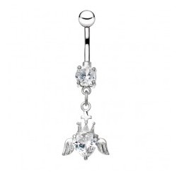 Piercing nombril ange 06 - Coeur avec couronne