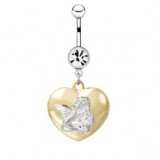 Piercing nombril ange 07 - Coeur jaune