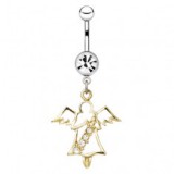 Piercing nombril ange 10 - Avec ligne de strass