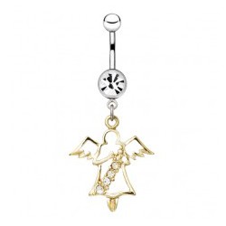 Piercing nombril ange 10 - Avec ligne de strass
