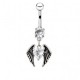Piercing nombril ange 11 - Cristal coeur avec des ailes
