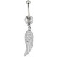 Piercing nombril ange 12 - Aile pendante