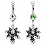 Piercing nombril cannabis 13 - Celtique avec gem