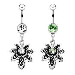Piercing nombril cannabis 13 - Celtique avec gem