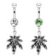 Piercing nombril cannabis 15 - Simple gris pendant