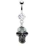 Piercing nombril gothique 09 - Crane avec étoile