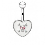 Piercing nombril gothique 14 - Coeur avec crane