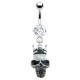 Piercing nombril gothique 32 - Crane avec couronne