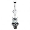 Piercing nombril gothique 32 - Crane avec couronne