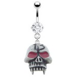 Piercing nombril gothique 34 - Crane avec 13 sur le front