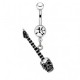 Piercing nombril gothique 36 - Guitare avec un crane