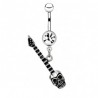 Piercing nombril gothique 36 - Guitare avec un crane