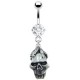 Piercing nombril gothique 38 - Crane avec des serres de rapace