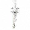 Piercing nombril gothique 39 - Crane avec pointe et crane