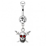 Piercing nombril gothique 41 - Crane de pirate