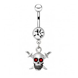 Piercing nombril gothique 41 - Crane de pirate