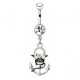 Piercing nombril gothique 43 - Crane avec une ancre