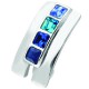 Piercing nombril inversé 01 - Cinq strass bleus