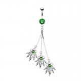 Piercing nombril cannabis 21 - Trois feuilles pendantes