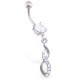 Piercing nombril pendentif infini avec strass (D27)
