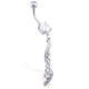 Piercing nombril pendentif ligne de strass deluxe (D31)