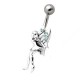 Piercing nombril fée 14 - Ailes strass bleu-clair