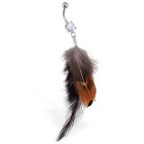 Piercing nombril plume 11 - Noire et marron