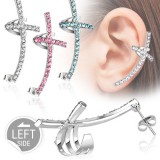 Boucle contour d'oreille 03 - Croix avec strass