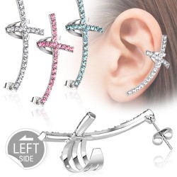 Boucle contour d'oreille 03 - Croix avec strass