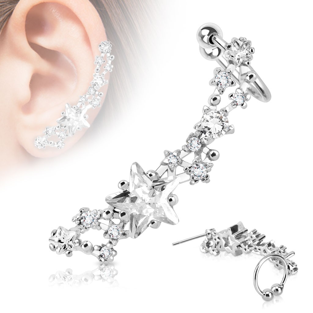 Boucles D'oreille Cartilage Zircone Incurvées - Mode Mignon, Plaqué Or, Sans Emballage