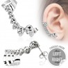 Boucle contour d'oreille 11 - Huit têtes de mort strass transparents