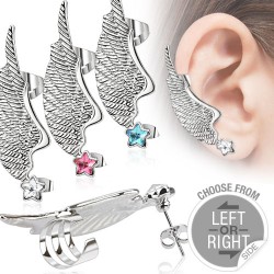 Bijou tour d'oreille 27 - Aile avec étoile colorée