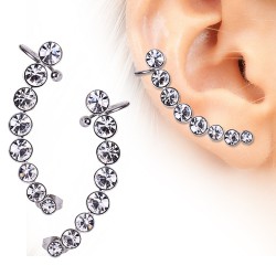 Bijou tour d'oreille 28 - Guirlande de strass ronds