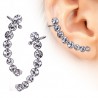 Boucle contour d'oreille 28 - Multiples strass ronds transparents