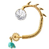 Bijou tour d'oreille 32 - Strass bleu-clair et transparent