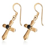 Boucles en bronze 07 - Croix et onyx
