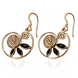Boucles en bronze 18 - Spirale onyx