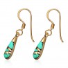 Boucles d'oreilles en bronze 21 - Goutte turquoise